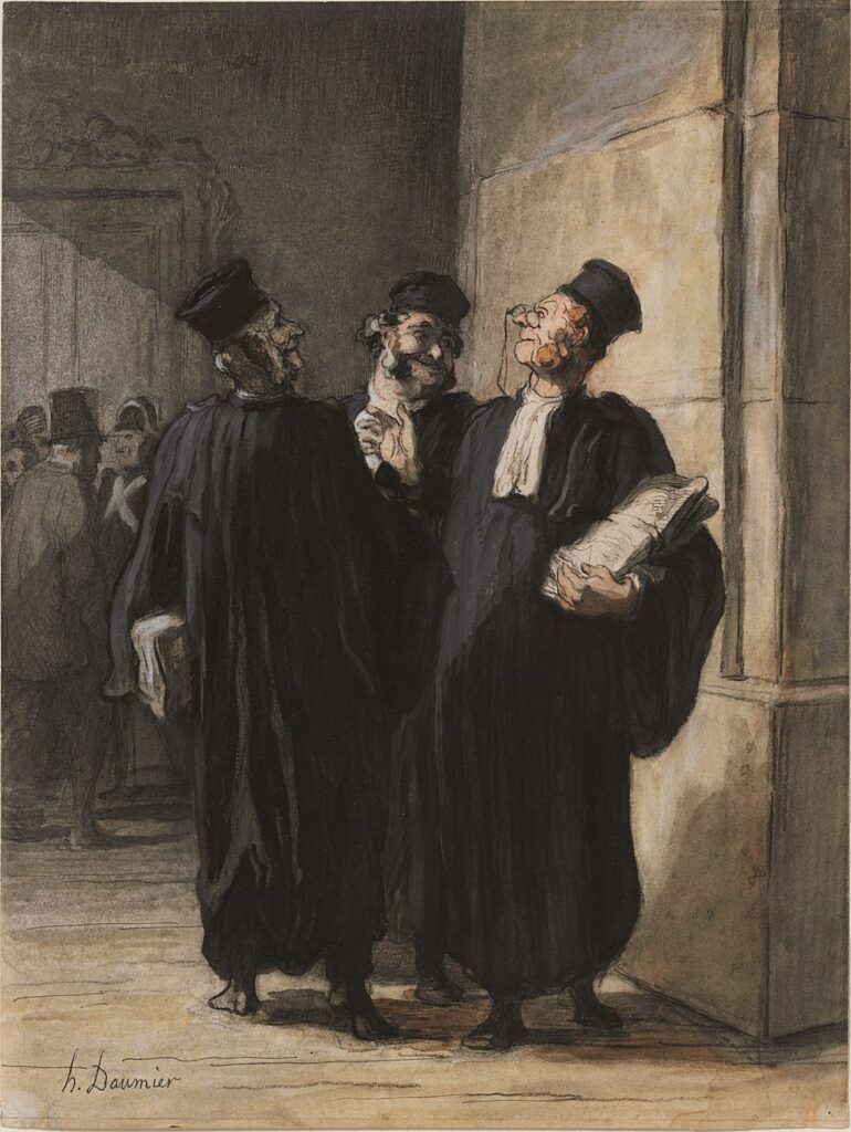 Three Lawyers Conversing – Honoré Daumier (ca. 1862–65)