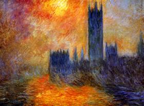Houses of Parliament, Sunlight Effect“ (ca. 1903–1904) – Claude Monet